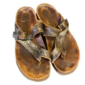 MEPHISTO Snakeskin Print Lightweight Sandal